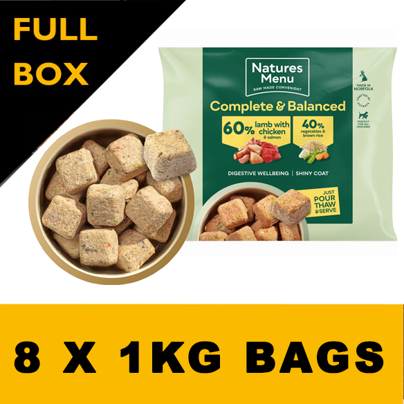 Natures Menu 60/40 Lamb with Chicken, Salmon, Vegetables and Brown Rice 1KG For Adult Dogs