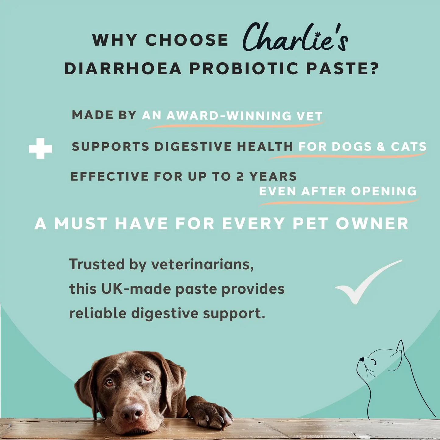 Charlie The Vet Diarrhoea Care Probiotic Paste For Dogs & Cats 30ml