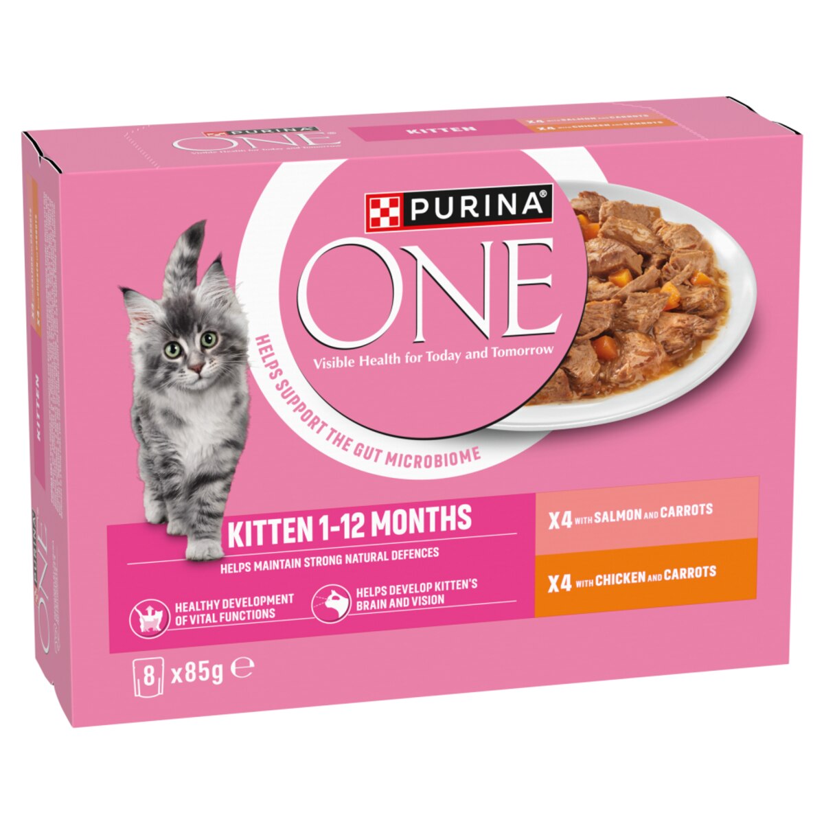 Purina One Kitten Chicken & Salmon 85Gx8
