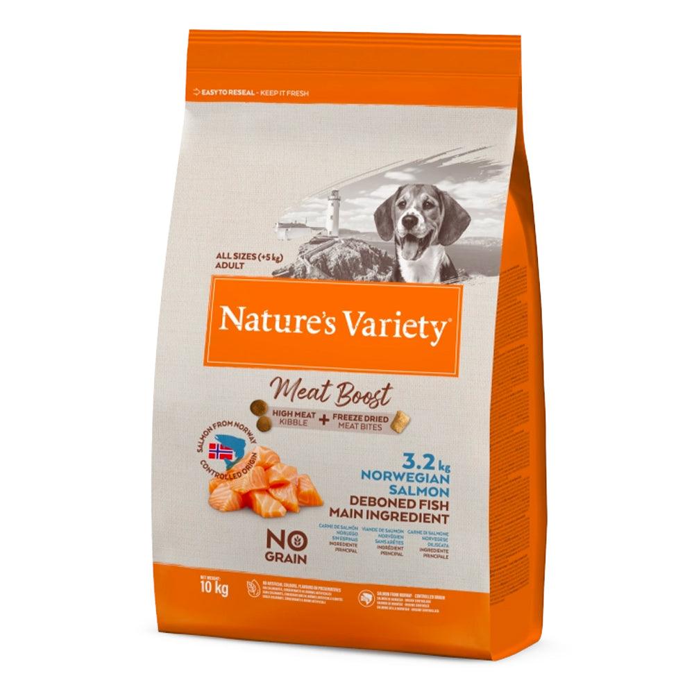 Natures Variety Complete Dry Food Meat Boost Salmon 10kg - Ormskirk Pets