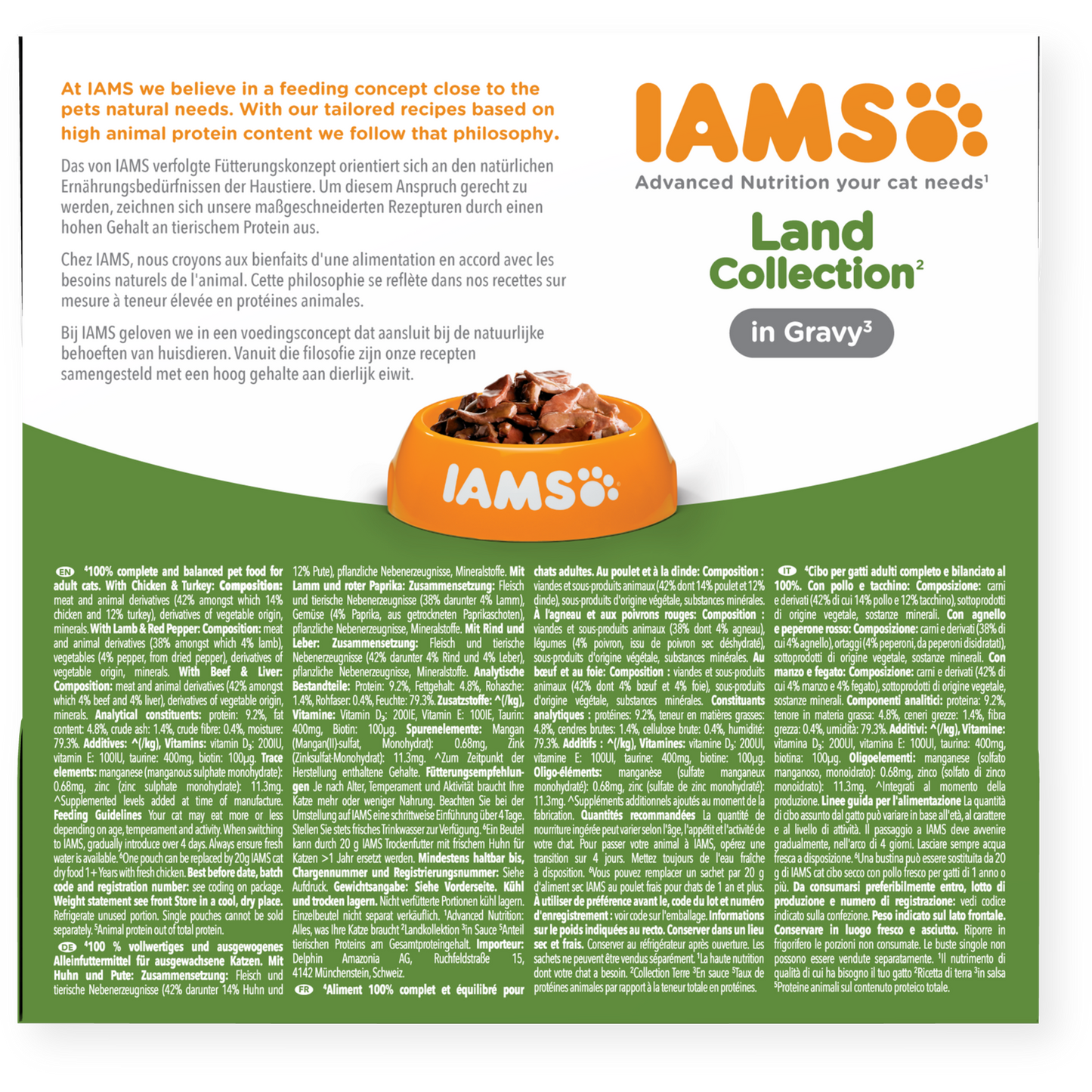 Iams 1+ Adult Cat Delights Land Collection In Gravy 8 X 85G