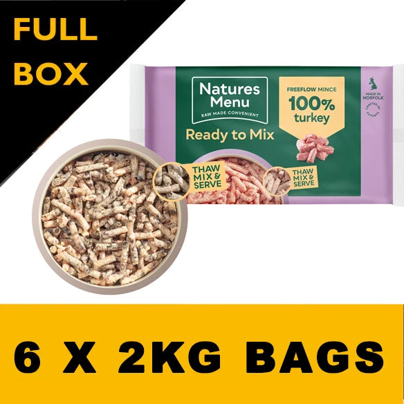Natures Menu 100% Turkey Freeflow Mince for Adult Dogs 2kg