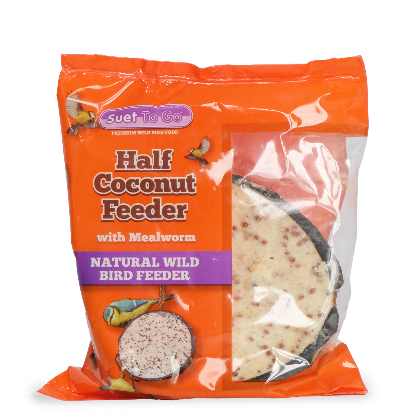 Suet To Go Half Coco Feeder Mealworm