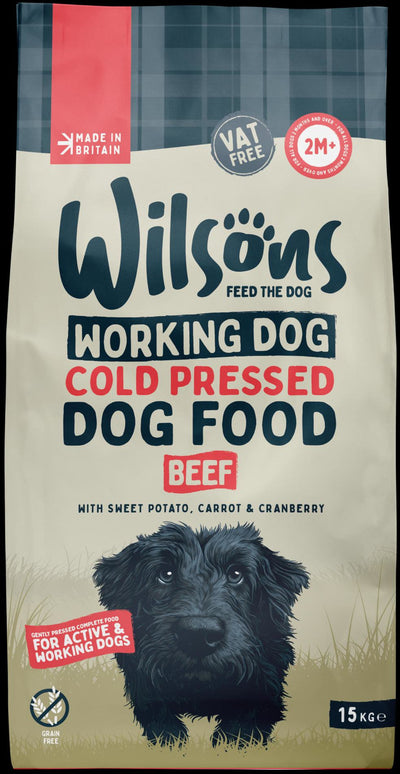 Wilsons Working Dog Beef Dry 15kg Cold Pressed Dog Food