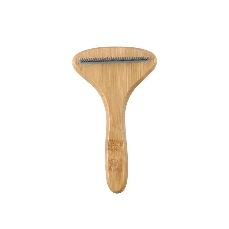 M-PETS Bamboo Rake Comb With Rotating Teeth