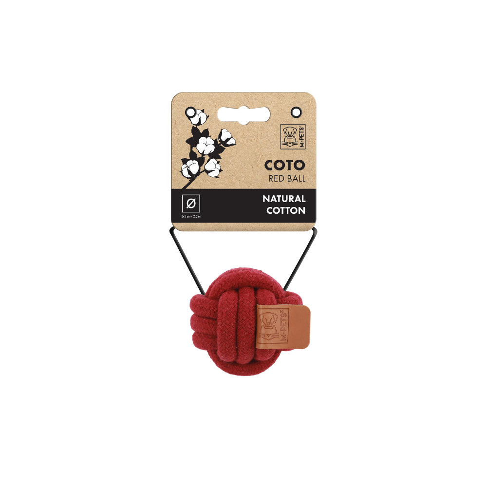 M-PETS Coto Eco Rope Dog Toy Red Ball