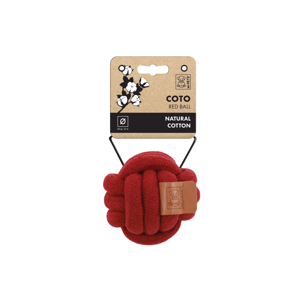 M-PETS Coto Eco Rope Dog Toy Red Ball