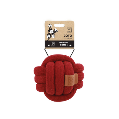 M-PETS Coto Eco Rope Dog Toy Red Ball 15cm