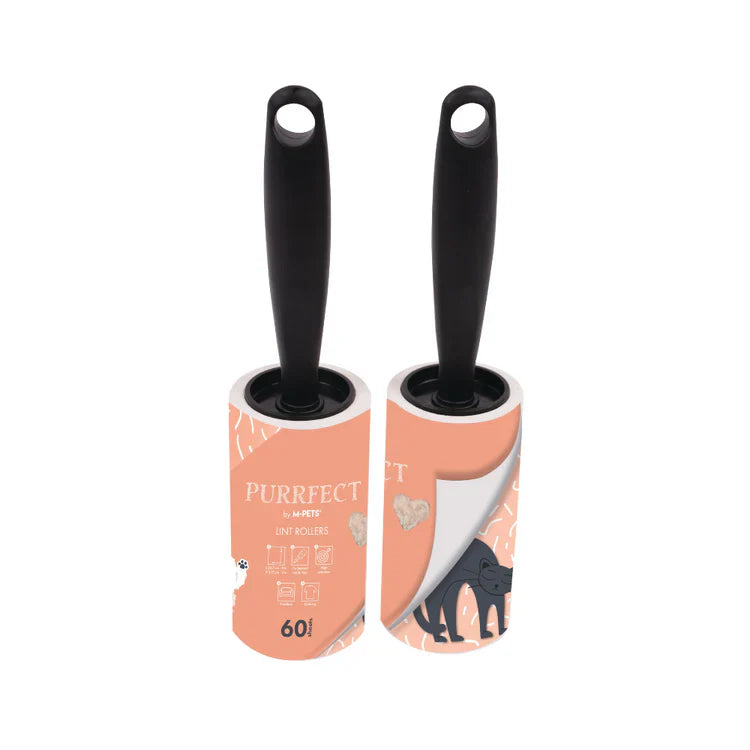 M-PETS Purrfect Lint Rollers Pink 60 Sheets 2PK
