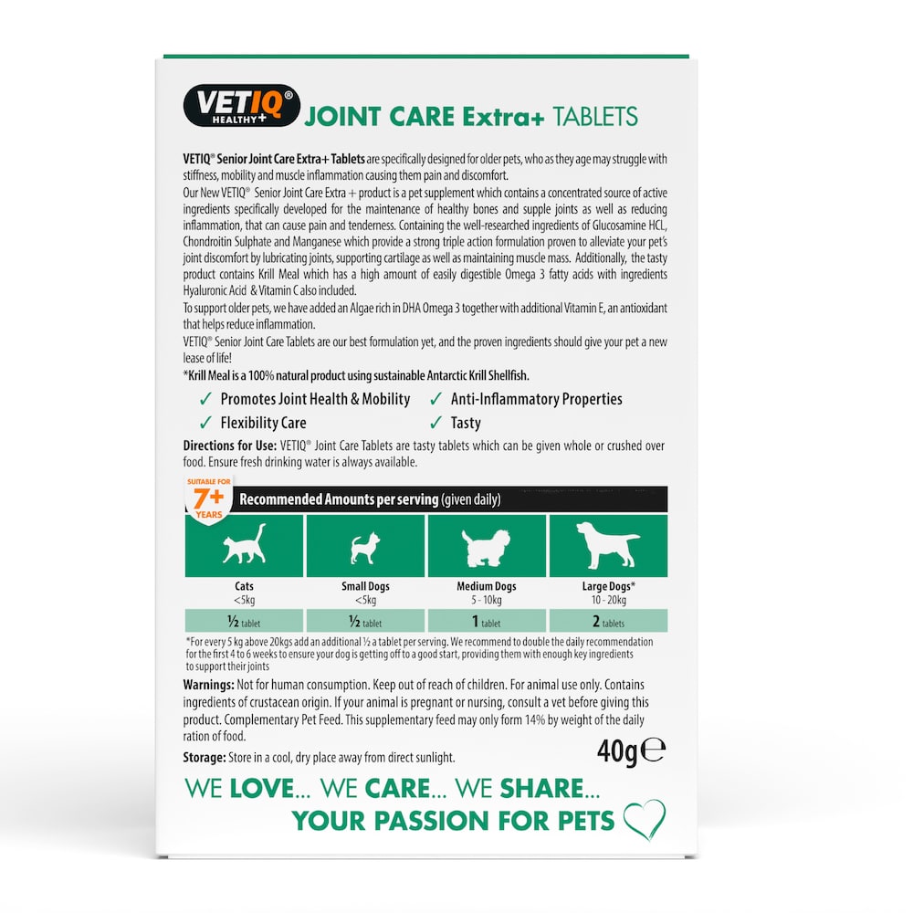 Vetiq Healthy + Joint Care Extra Senior Cats & Dogs 45 Tablets