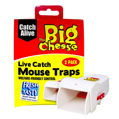 The Big Cheese Fresh N Tasty Live Catch Mouse Trap Twin Pack - Ormskirk Pets