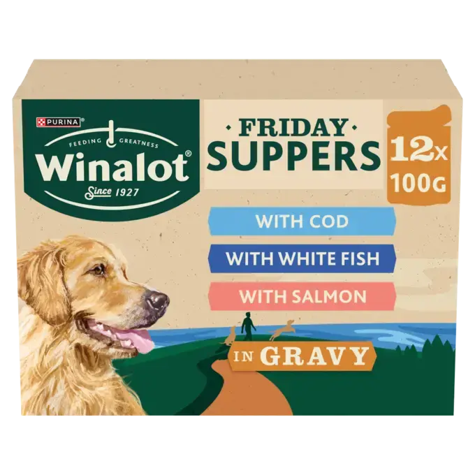 Winalot Adult Mixed White Fish in Gravy 12x100g