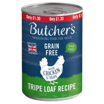 Butchers Cans Grain Free Tripe Loaf Recipe Chicken 12 X 400G