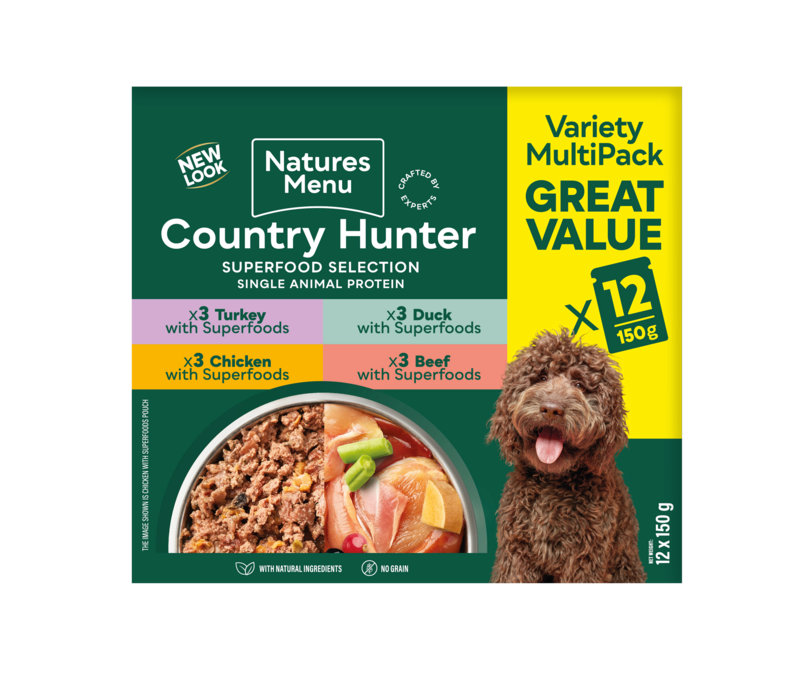 Natures Menu Country Hunter Superfood Dog pouches Mixed 150g x 12