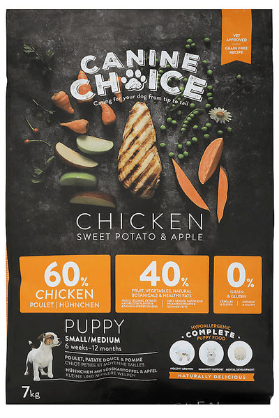 Canine Choice Grain Free Small and Medium Puppy Dry Dog Food Chicken 7kg
