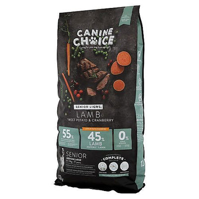 Canine Choice Super Premium Grain Free Light Medium and Large Senior Dry Lamb 12kg
