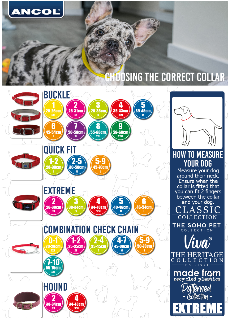 Ancol Timberwolf Leather Collar Light Grey