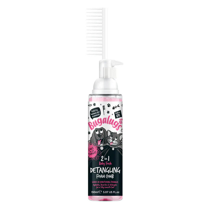 Bugalugs 2 In 1 Baby Fresh Detangling Foam Comb 150ml