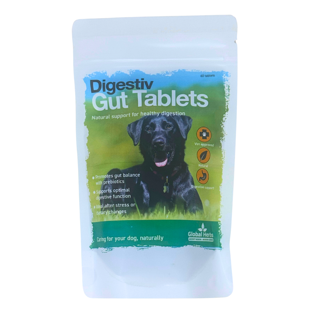 GLOBAL HERBS CANINE DIGESTIV GUT TABLETS - 60 TABLETS
