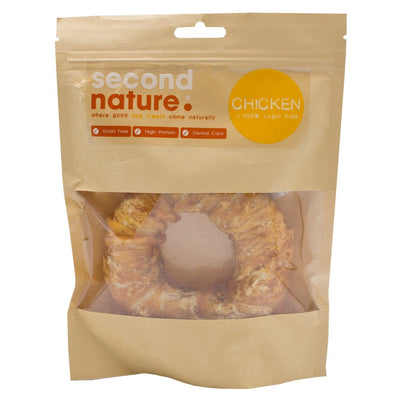 Second Nature Dog Treats 6in Whitehide Ring Wrapped in Chicken 1pk