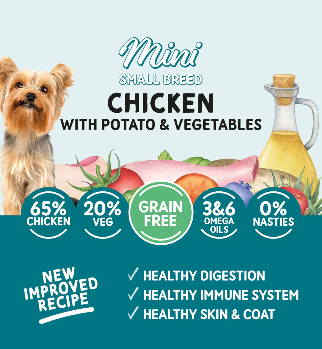 Naturo Adult Dog Mini Grain Free Chicken with Potato & Vegetables 8x150g Pouch