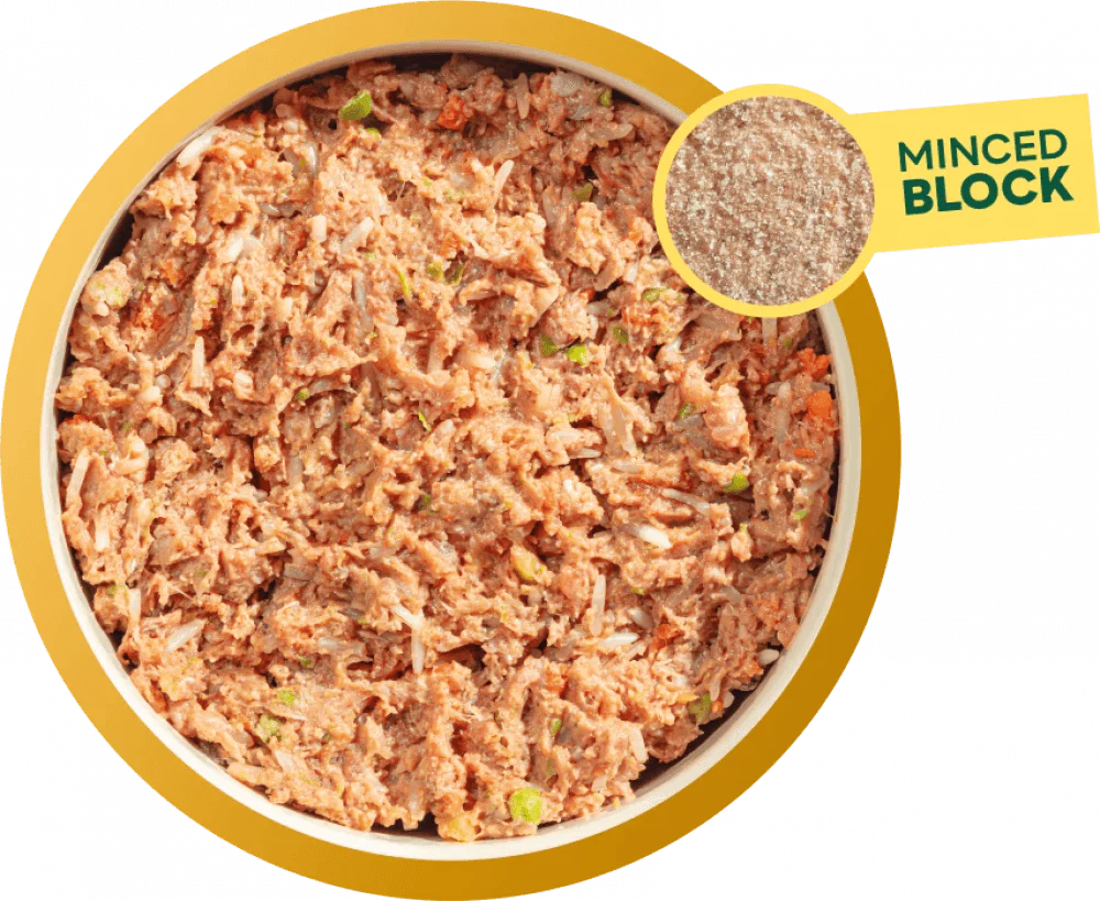 Natures Menu 60/40 Chicken with Salmon, Vegetables and Brown Rice Block 300g - Ormskirk Pets