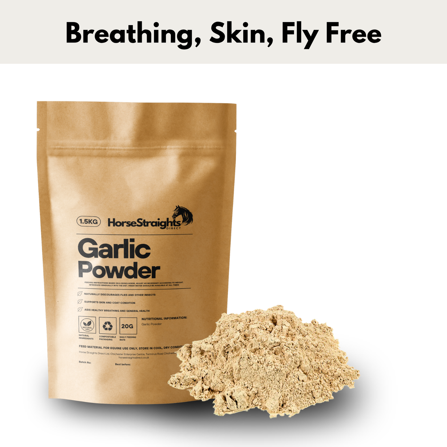 Horse Straights Direct Garlic Powder 1.5kg