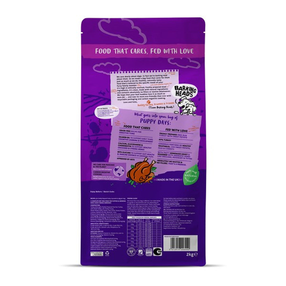 Barking Heads All Hounder Puppy Days Turkey, 2kg