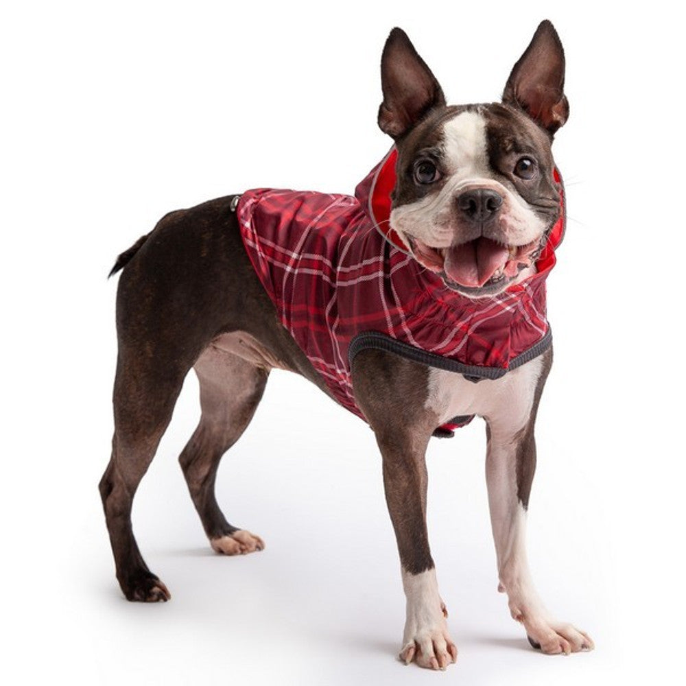 GF Pet Elasto-Fit Reversible Raincoat Red Plaid