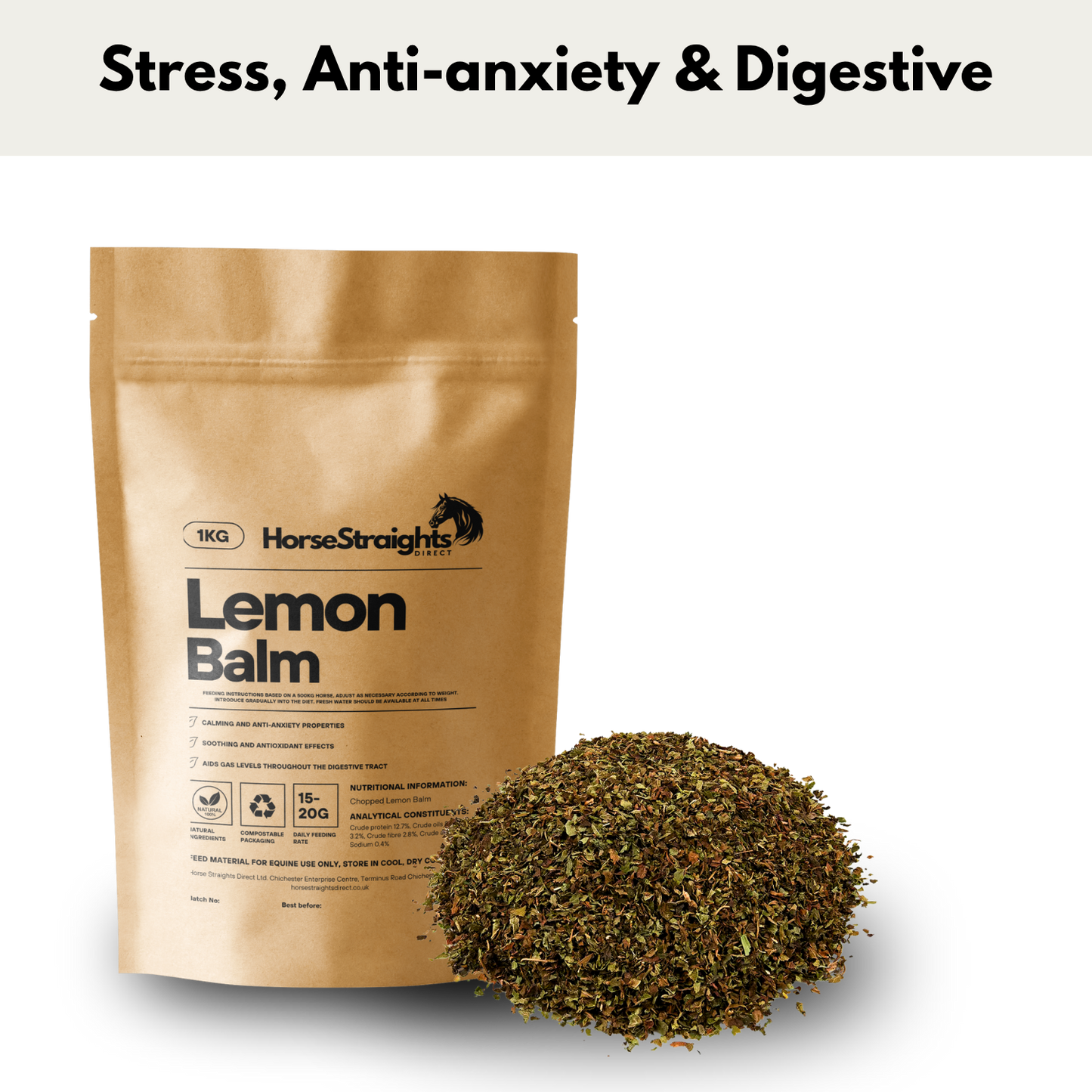 Horse Straights Direct Lemon Balm Chopped 1kg