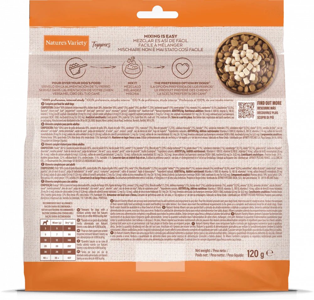 Natures Variety Freeze Dried Chicken Toppers 120g - Ormskirk Pets