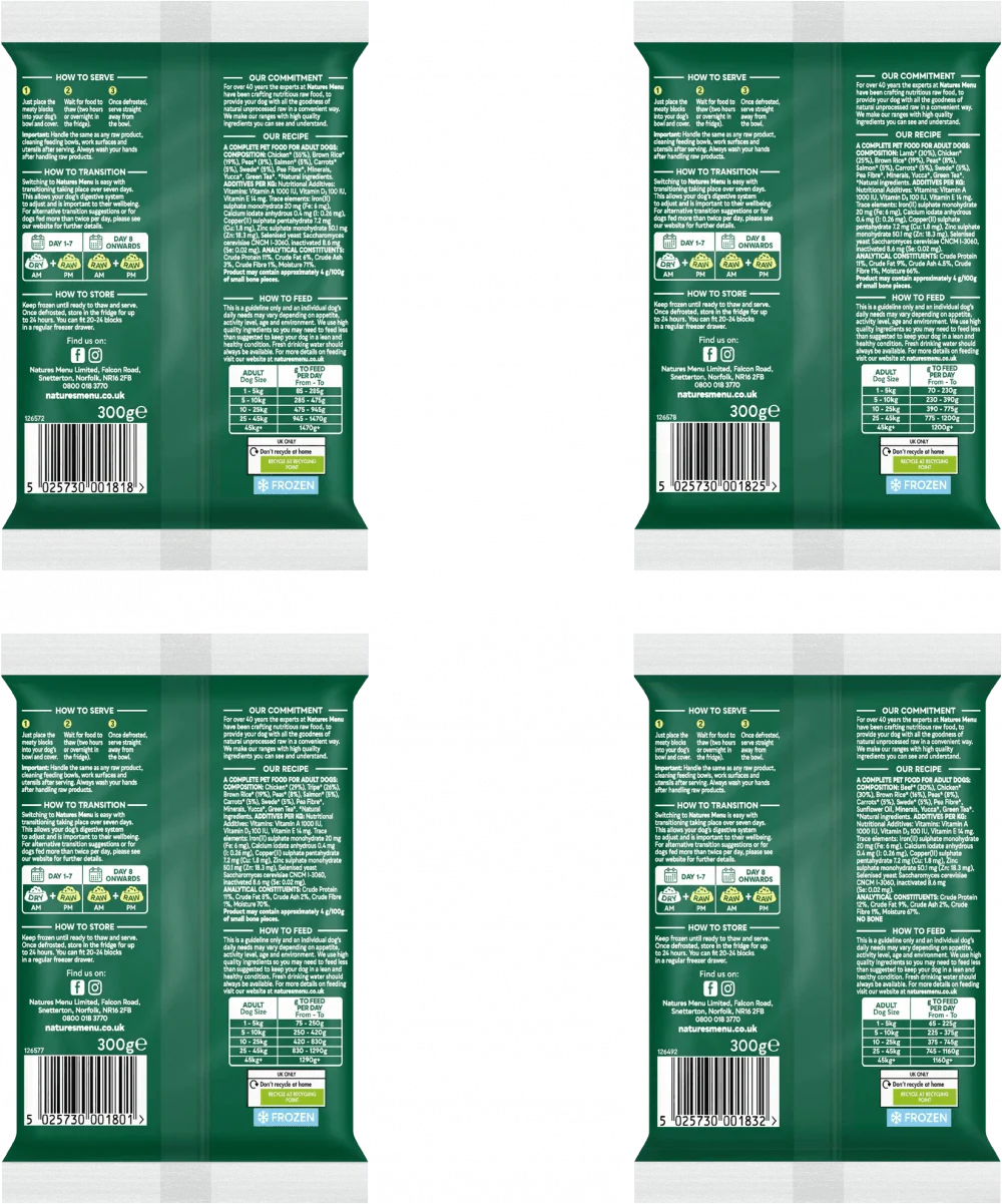 Natures Menu Multipack 60/40 Complete and Balanced 12 x 300G - Ormskirk Pets
