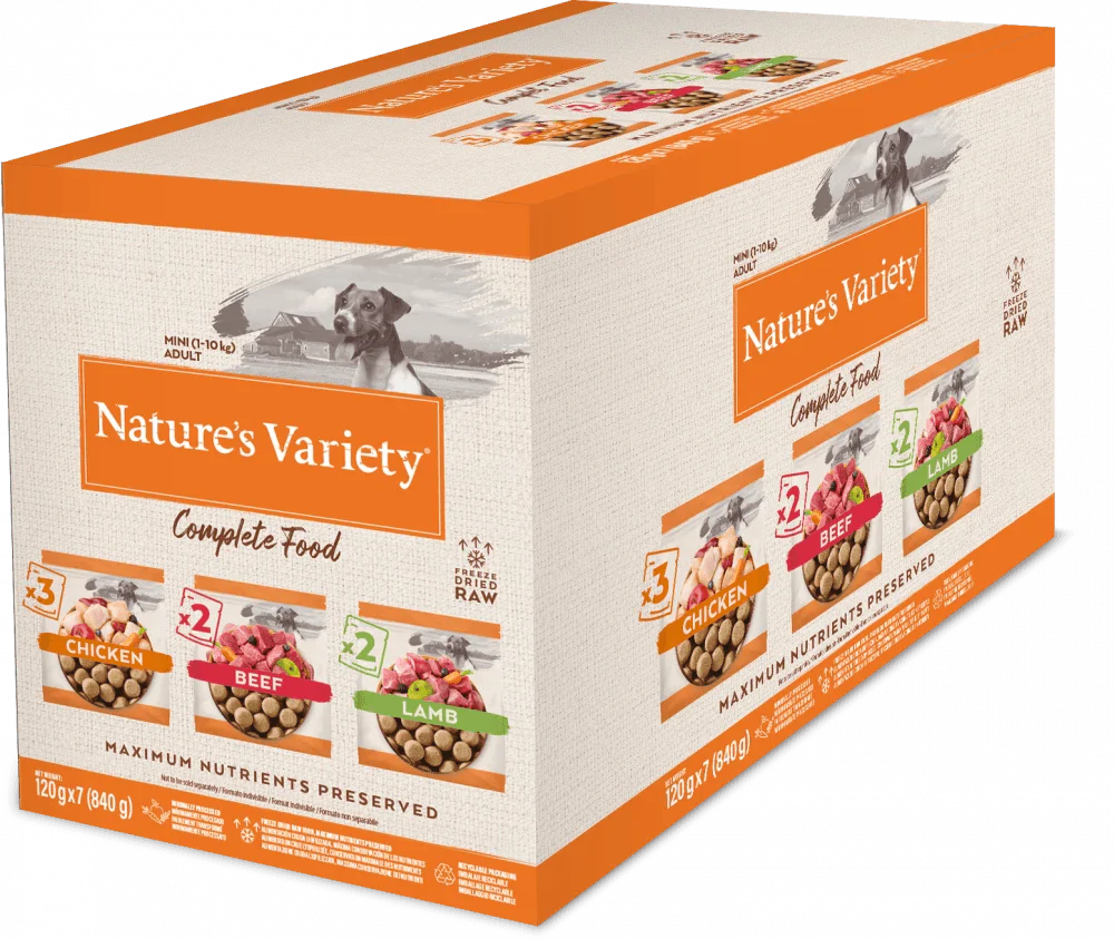 Natures Variety Complete Dry Freeze Dried Food Multipack 7 x 120g - Ormskirk Pets