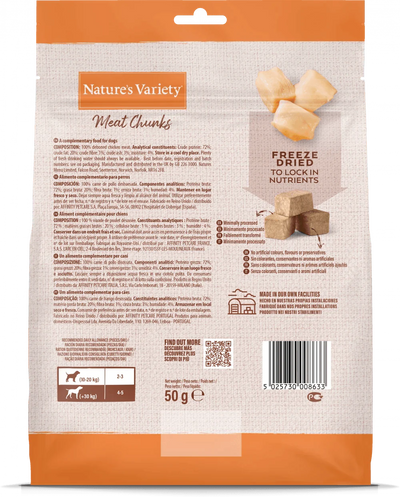 Natures Variety Freeze Dried 100% Chicken Chunks 50g - Ormskirk Pets