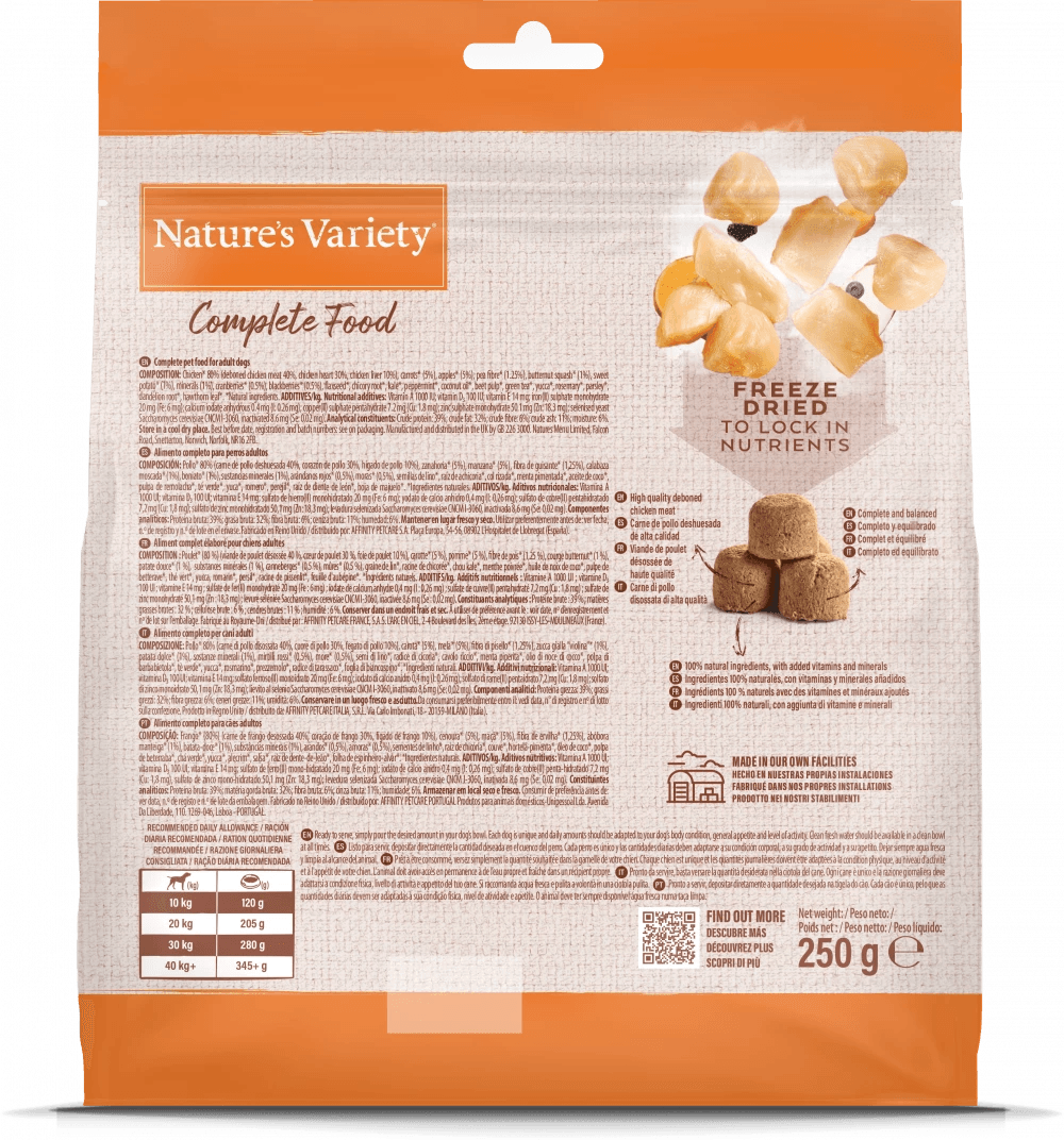 Natures Variety Complete Chicken Freeze Dried 250g - Ormskirk Pets