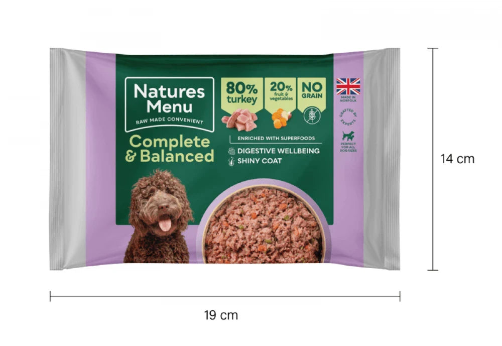 Natures Menu Complete & Balanced Raw Turkey For Adult Dogs 500g
