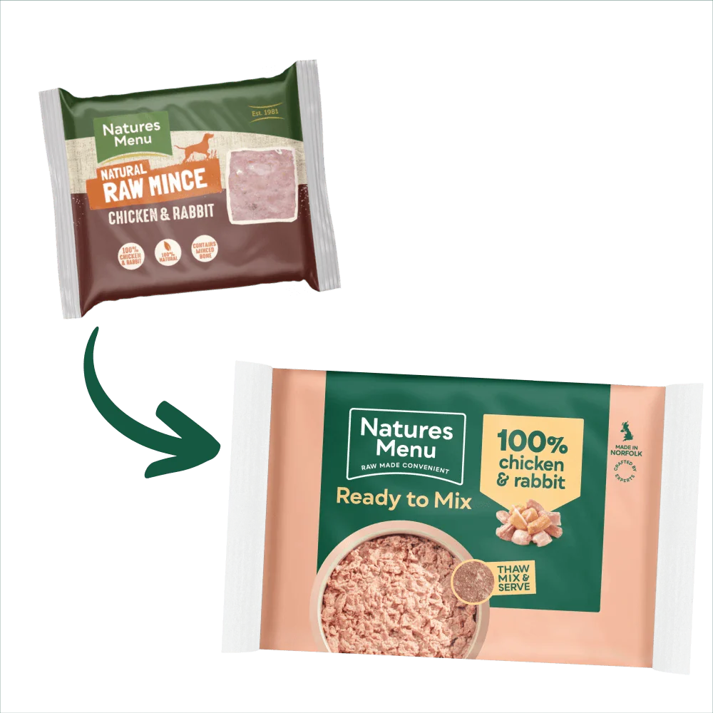 Natures Menu Just 100% Chicken and Rabbit Mince 400g - Ormskirk Pets