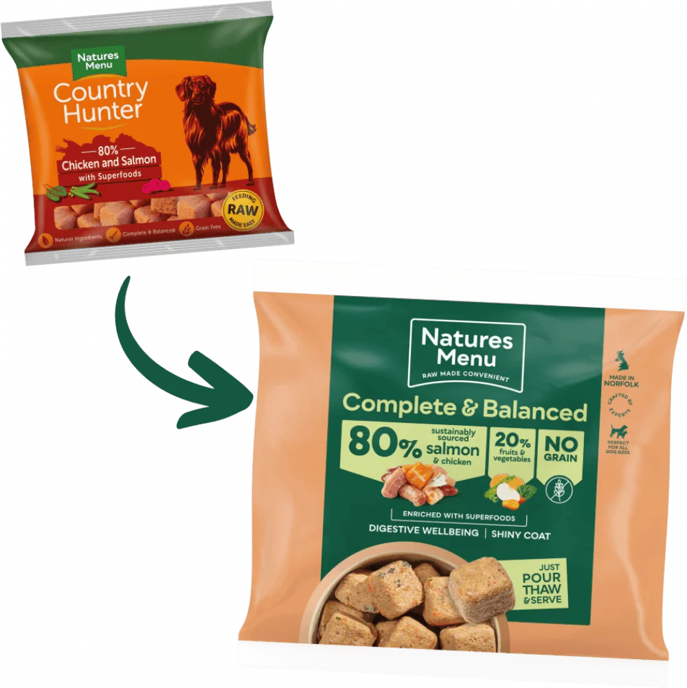 Natures Menu Country Hunter 80/20 Salmon and Chicken Nuggets with Superfoods 1kg - Ormskirk Pets