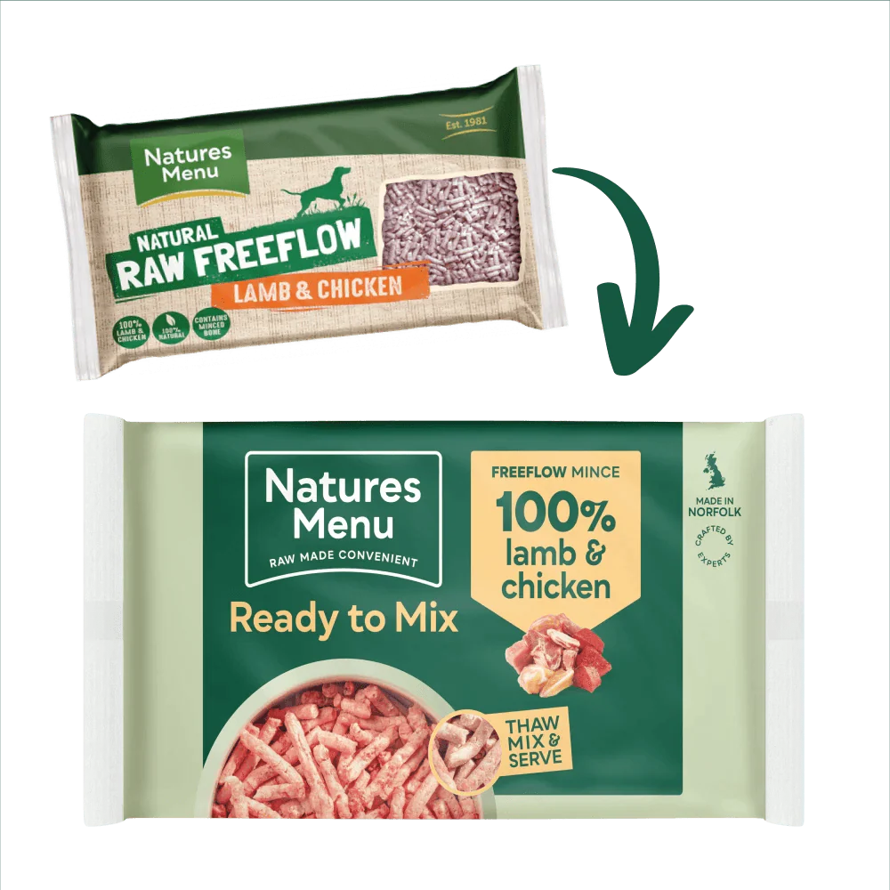 Natures Menu 100% Lamb and Chicken Freeflow Mince for Adult Dogs 2kg - Ormskirk Pets