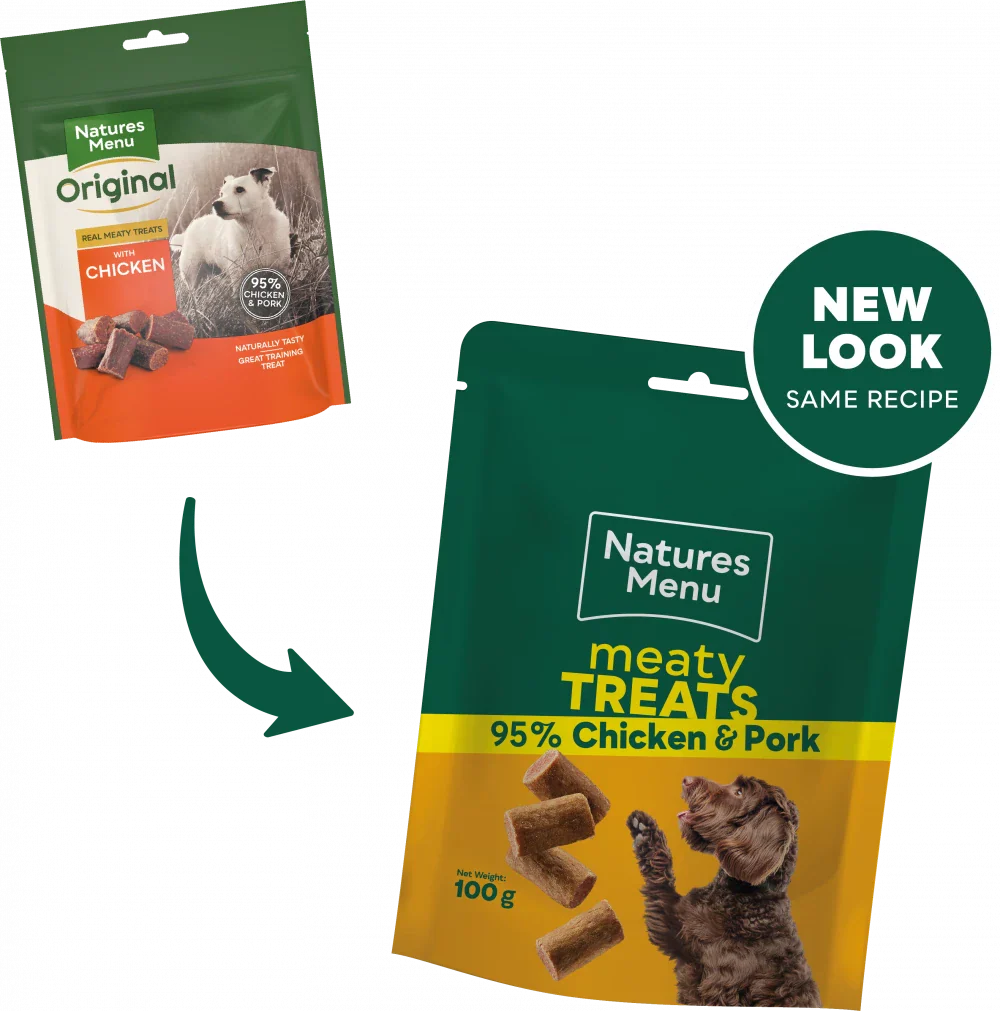 Natures Menu Treats For Adult Dogs Chicken And Pork Meaty Treats 100G