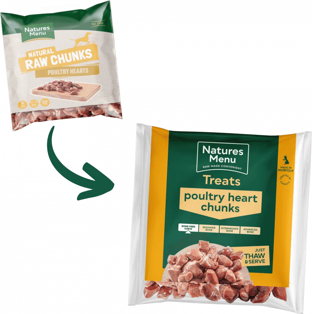 Natures Menu Natural Raw Poultry Hearts Chunks 1KG - Ormskirk Pets