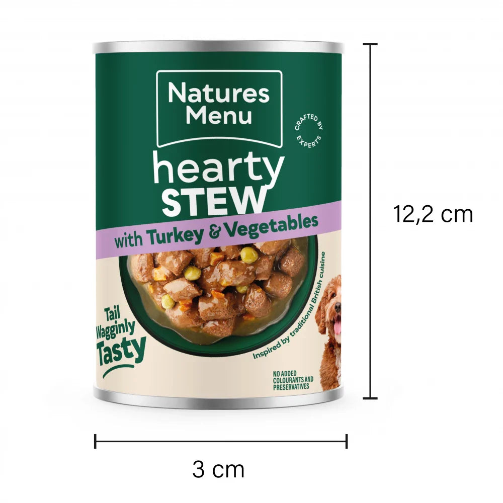 Natures Menu Cans Hearty Stews Turkey For Adult Dogs 12 x 415g