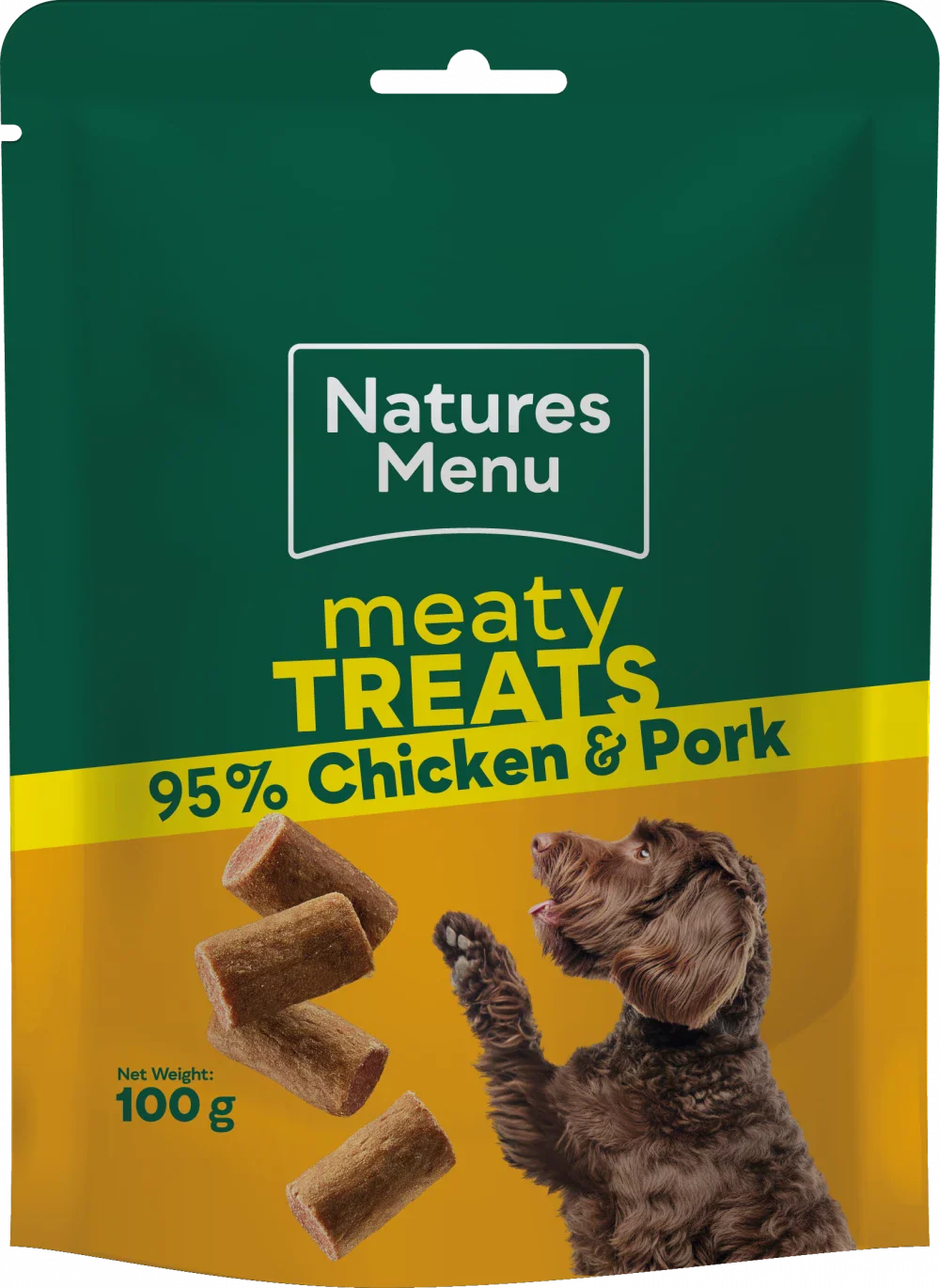 Natures Menu Treats For Adult Dogs Chicken And Pork Meaty Treats 100G