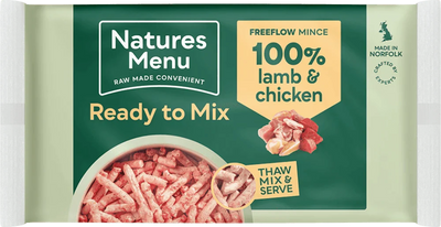 Natures Menu 100% Lamb and Chicken Freeflow Mince for Adult Dogs 2kg - Ormskirk Pets