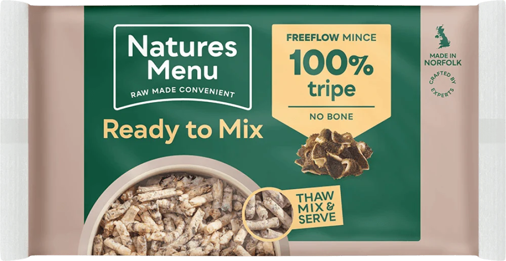 Natures Menu 100% Tripe Freeflow Mince for Adult Dogs 2kg - Ormskirk Pets