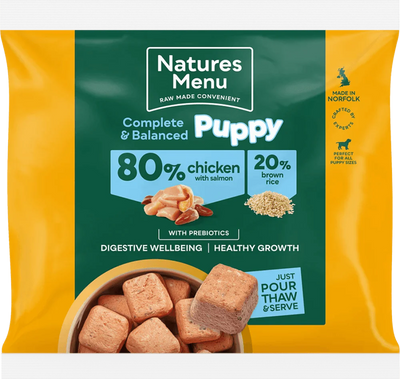 Natures Menu 80/20 Puppy Chicken Nuggets with Salmon and Brown Rice 1kg - Ormskirk Pets