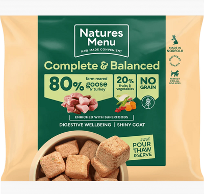 Natures Menu Country Hunter 80/20 Goose and Turkey Nuggets with Superfoods 1kg - Ormskirk Pets