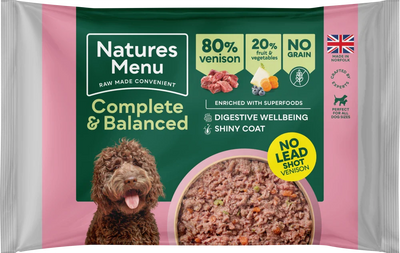 Natures Menu Complete & Balanced Raw Venison For Adult Dogs 500g