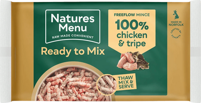 Natures Menu 100% Chicken and Tripe Freeflow Mince for Adult Dogs 2kg - Ormskirk Pets