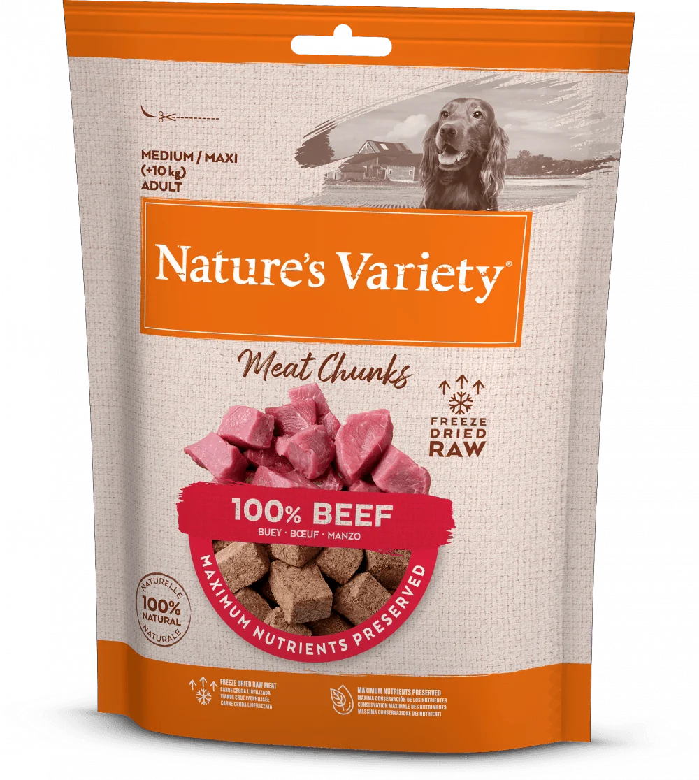 Natures Variety 100% Beef Chunks 50g - Ormskirk Pets